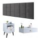 Kit Decorativo Quarto Casal Penteadeira Suspensa Gloss Mesinha Lateral Estilo Branco Cabeceira Cama Box Queen Bia 1.60 Cinza Suede - RPM Móveis