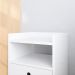 Kit Mesinha Dream Branco Pés Retrô 2 Gavetas E Cabeceira Suspensa Lateral Aurora Bege Cama Box Solteiro - RPM Móveis 