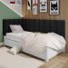 Kit Mesinha Dream Preto/Cinamomo Pés Retrô 2 Gavetas E Cabeceira Suspensa Lateral Aurora Preto Cama Box Solteiro - RPM Móveis 