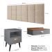 Kit Quarto Casal Penteadeira Suspensa Gloss Cinza-Freijó Mesinha Lateral Estilo Cinza Cabeceira Cama Box Queen Bia 1.60 Areia Suede - RPM Móveis
