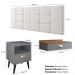 Kit Quarto Casal Penteadeira Suspensa Gloss Cinza-Freijó Mesinha Lateral Estilo Cinza Cabeceira Cama Box Queen Bia 1.60 Branco Corino - RPM Móveis