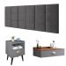Kit Quarto Casal Penteadeira Suspensa Gloss Cinza-Freijó Mesinha Lateral Estilo Cinza Cabeceira Cama Box Queen Bia 1.60 Cinza Suede - RPM Móveis
