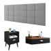 Kit Quarto Casal Penteadeira Suspensa Gloss Preto-Freijó Mesinha Lateral Estilo Preto Cabeceira Cama Box Queen Bia 1.60 Cinza Linho - RPM Móveis