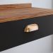 Kit Quarto Casal Penteadeira Suspensa Gloss Preto-Freijó Mesinha Lateral Estilo Preto Cabeceira Cama Box Queen Bia 1.60 Cinza Linho - RPM Móveis