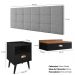 Kit Quarto Casal Penteadeira Suspensa Gloss Preto-Freijó Mesinha Lateral Estilo Preto Cabeceira Cama Box Queen Bia 1.60 Cinza Linho - RPM Móveis