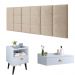 Kit Quarto Penteadeira Suspensa Gloss Mesinha Lateral Estilo Branco Cabeceira Cama Box Casal Bia 1.40 Areia Suede - RPM Móveis