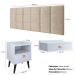 Kit Quarto Penteadeira Suspensa Gloss Mesinha Lateral Estilo Branco Cabeceira Cama Box Casal Bia 1.40 Areia Suede - RPM Móveis