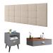 Kit Quarto Penteadeira Suspensa Gloss Mesinha Lateral Estilo Cinza-Freijó Cabeceira Cama Box Casal Bia 1.40 Bege Linho - RPM Móveis 