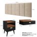 Kit Quarto Penteadeira Suspensa Gloss Mesinha Lateral Estilo Preto-Freijó Cabeceira Cama Box Casal Bia 1.40 Areia Suede - RPM Móveis 
