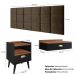 Kit Quarto Penteadeira Suspensa Gloss Mesinha Lateral Estilo Preto-Freijó Cabeceira Cama Box Casal Bia 1.40 Marrom Suede - RPM Móveis 