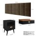 Kit Quarto Penteadeira Suspensa Gloss Preto-Freijó Mesinha Lateral Estilo Preto Cabeceira Cama Box Casal Bia 1.40 Marrom Suede - RPM Móveis