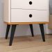 Kit Quarto Sapateira Vertical 3 Gavetas Basculantes Dark Off White/Ripado e Mesinha Lateral Pequena Nicho Organizador Dream Off White/Cinamomo – RPM