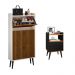 Kit Quarto Sapateira Vertical 3 Gavetas Basculantes Dark Off White/Ripado e Mesinha Lateral Pequena Nicho Organizador Dream Preto/Cinamomo – RPM