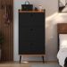 Kit Quarto Sapateira Vertical 3 Gavetas Basculantes Dark e Mesinha Lateral Pequena com Nicho Organizador Dream - Preto/Cinamomo – RPM