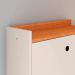 Kit Quarto Sapateira Vertical 3 Gavetas Basculantes Dark e Mesinha Lateral Pequena com Nicho Organizador Dream Off White/Cinamomo – RPM