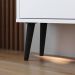 Kit Sapateira Vertical 3 Gavetas Basculantes Dark Branco e 2 Mesinhas Canto Quarto Nicho Decorativo Dream Off White/Cinamomo RPM