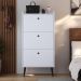Kit Sapateira Vertical 3 Gavetas Basculantes Dark Branco e 2 Mesinhas Canto Quarto Nicho Decorativo Dream Preto/Cinamomo RPM