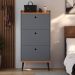 Kit Sapateira Vertical 3 Gavetas Basculantes Dark Cinza/Cinamomo e 2 Mesinhas Canto Quarto Nicho Decorativo Dream Off White/Cinamomo RPM