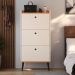 Kit Sapateira Vertical 3 Gavetas Basculantes Dark Off White/Cinamomo e 2 Mesinhas Canto Quarto Nicho Decorativo Dream Preto/Cinamomo RPM