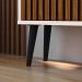 Kit Sapateira Vertical 3 Gavetas Basculantes Dark Off White/Ripado e 2 Mesinhas Canto Quarto Nicho Decorativo Dream Preto/Cinamomo RPM