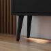 Kit Sapateira Vertical 3 Gavetas Basculantes Dark Preto e 2 Mesinhas Canto Quarto Nicho Decorativo Dream Preto/Cinamomo RPM