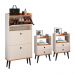 Kit Sapateira Vertical 3 Gavetas Basculantes Dark e 2 Mesinhas Canto Quarto Nicho Decorativo Dream – Off White/Cinamomo- RPM