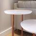 Mesa Apoio e lateral de Canto Luiza Cor Branco / Rose gold