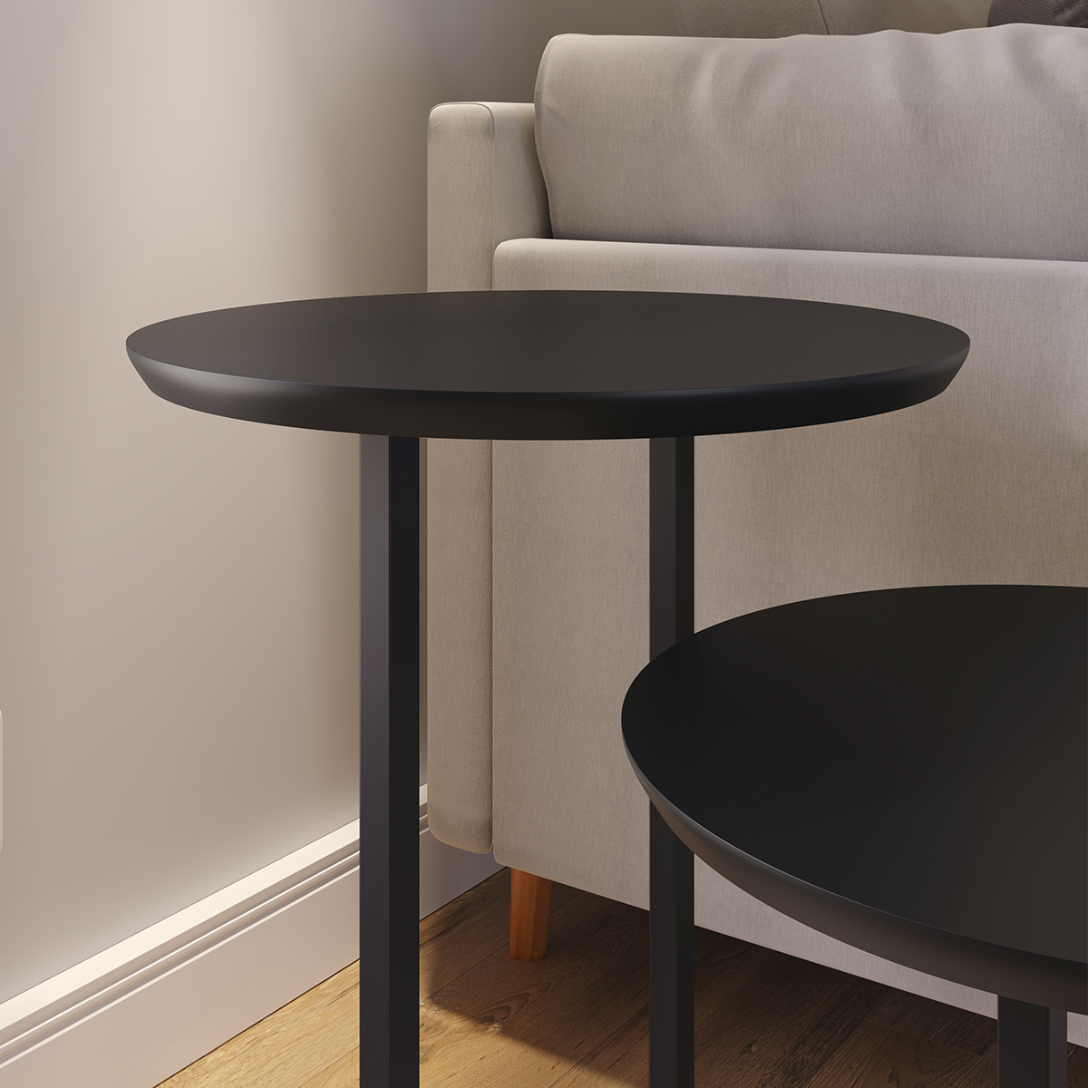 Mesa Apoio e lateral de Canto Luiza Cor Preto