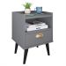 Mesa Cabeceira Estilo Retrô cor Cinza