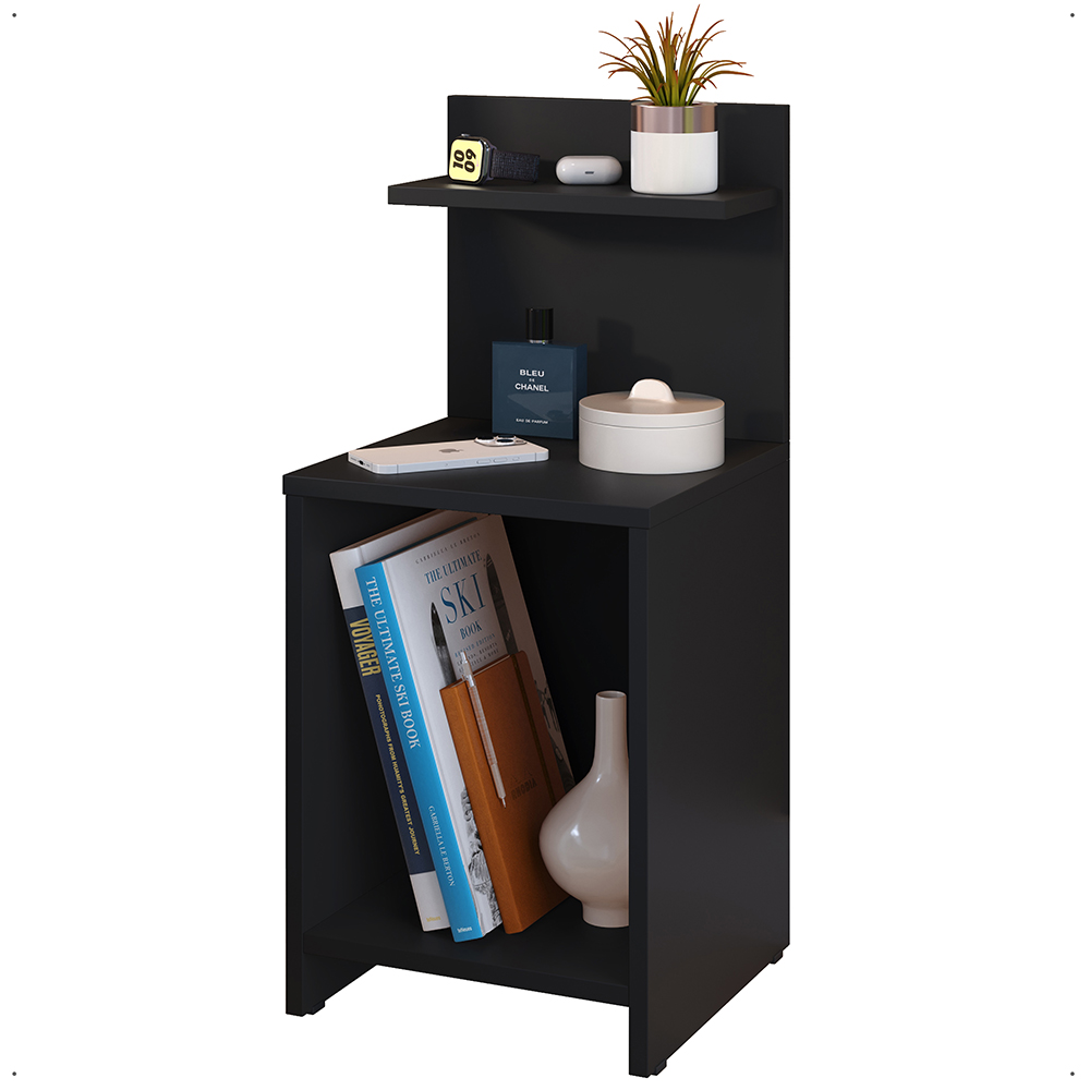 Mesa Cabeceira Fantasy Nicho Porta Objetos Prateleira Organizadora Mesinha Lateral Decoração Quarto Preto - Lojas RPM