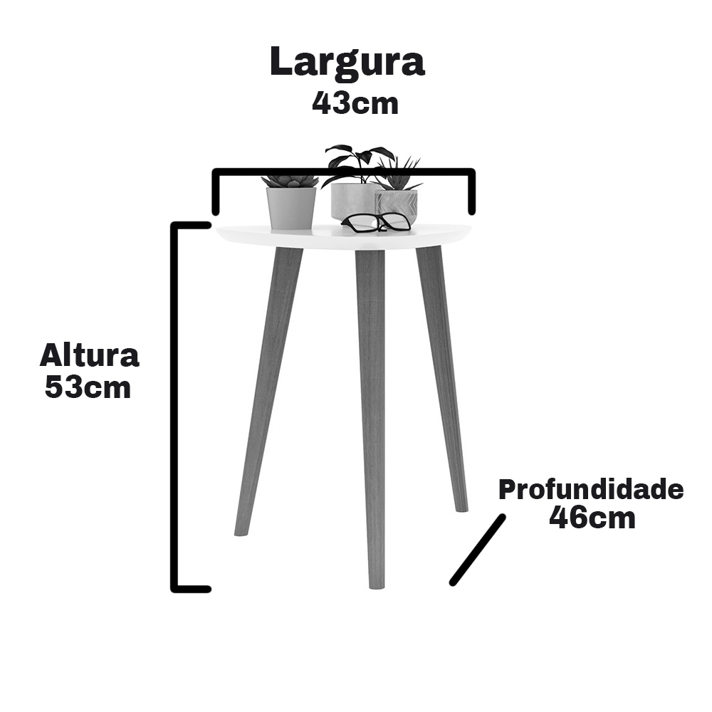 Mesa de Apoio Retrô Valentina - Branco - EJ Móveis