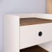 Mesa de Cabeceira Pequena 1 Gaveta Mesinha Suporte Cantinho Leitura Criado Estilo Retrô - Off White/ Freijó - Lojas RPM