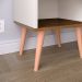 Mesa de Cabeceira Pequena 1 Gaveta Mesinha Suporte Cantinho Leitura Criado Estilo Retrô - Off White/ Freijó - Lojas RPM