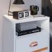 Mesa de Cabeceira Pequena Mesinha Com Gavetas Moderna Nicho Organizador Retrô Canto Quarto Classic New - Branco - RPM