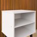 Mesa de Cabeceira Pequena Prateleira Nicho Decorativo Apoio Lateral Cama Quarto Casal Solteiro - Branco/Preto - RPM Móveis