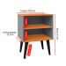 Mesa de Cabeceira Pequena Prateleira Nicho Decorativo Apoio Lateral Cama Quarto Casal Solteiro - Cinza/Cinamomo - RPM Móveis