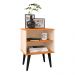 Mesa de Cabeceira Pequena Prateleira Nicho Decorativo Apoio Lateral Cama Quarto Casal Solteiro - Off White/Cinamomo - RPM Móveis