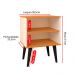 Mesa de Cabeceira Pequena Prateleira Nicho Decorativo Apoio Lateral Cama Quarto Casal Solteiro - Off White/Cinamomo - RPM Móveis