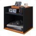 Mesa de Cabeceira Suspensa Madri Divisória Organizadora Nicho Mesinha Decorativa Quarto Casal Solteiro - Preto/Cinamomo - RPM Móveis