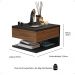 Mesa de Cabeceira Suspensa Mesinha com Gaveta Nicho Organizador Canto Lateral Cama Quarto Pequeno Decor - Preto/Freijó - RPM Móveis
