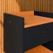 Mesinha Quarto Lateral Cama Mesa Cabeceira 1 Gaveta Organizadora Pés Palito Retrô - Preto/Cinamomo - RPM Móveis