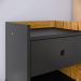 Mesinha com Gaveta Pequena Luxo Decore Quarto Mesa de Cabeceira Suporte Apoio Cama - Preto / Nature - Lojas RPM