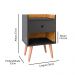 Mesinha com Gaveta Pequena Luxo Decore Quarto Mesa de Cabeceira Suporte Apoio Cama - Preto / Nature - Lojas RPM
