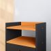Mesinha de Cabeceira Canto Quarto Mesa Auxiliar 2 Gavetas Nicho Apoio Lateral Cama  Dream - Preto/Cinamomo - RPM