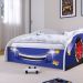 Mini Cama Infantil Carro 96 MDF Montessoriana Lateral Protetora Decoração Tema Quarto Menino - Royal/Branco - RPM Móveis