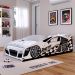 Mini Cama Infantil Carro Corrida Speedy MDF Montessoriana Proteção Lateral Decoração Kids Tema Quarto Menino - Branco – RPM