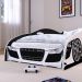 Mini Cama Infantil Carro Corrida Speedy MDF Montessoriana Proteção Lateral Decoração Kids Tema Quarto Menino - Branco/Preto – RPM