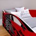 Mini Cama Infantil Carro Corrida Speedy MDF Montessoriana Proteção Lateral Decoração Kids Tema Quarto Menino - Vermelho - RPM