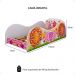 Mini Cama Infantil Menina Montessoriana MDF Lateral Grade Proteção Decoração Tema Quarto Feminino Reino Princesa Encantada Rosa - RPM