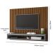 Painel Cissa Tv 32 36 39 40 42 46 47 50 Polegadas Prateleira Inferior Nicho Decorativo Suspenso Quarto Sala - Ripado Freijó/Cinza - RPM Móveis